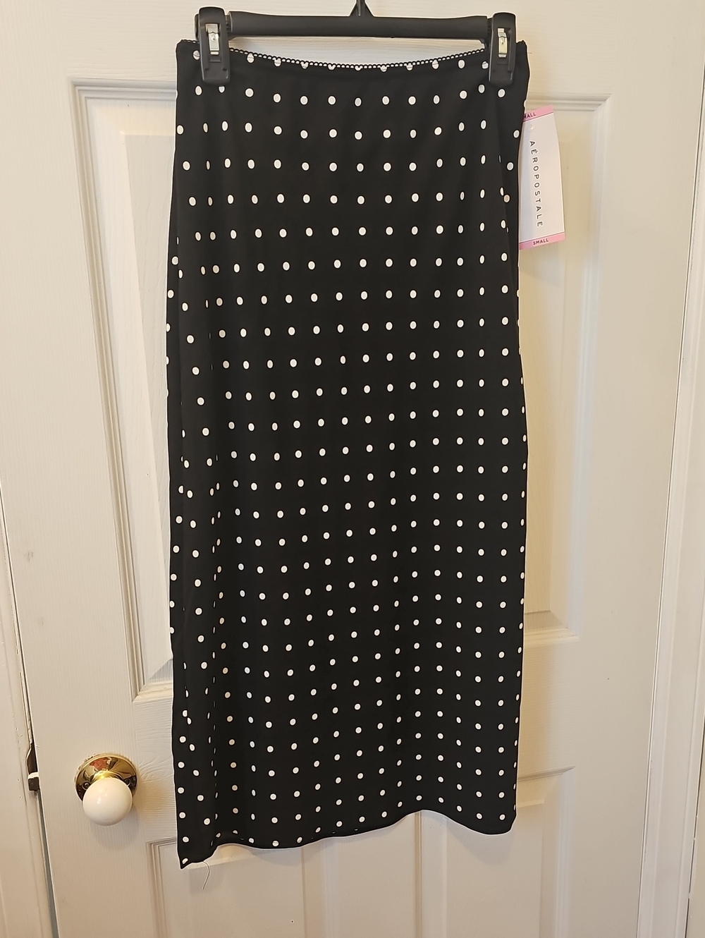 Aeropostale Black and White Polka Dot Midi Skirt